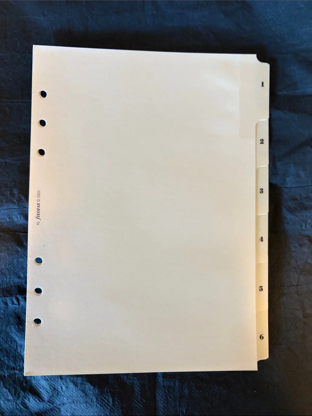 🗂️ filoFAX 1-6 dividers